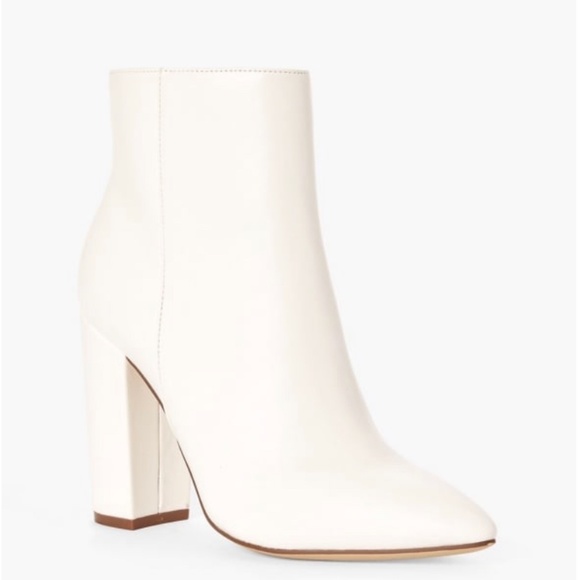 White Block Heeled Boot - Picture 1 of 4
